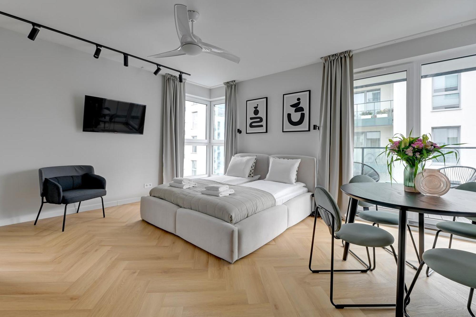 Blue Mandarin Marina Apartman Gdańsk Szoba fotó