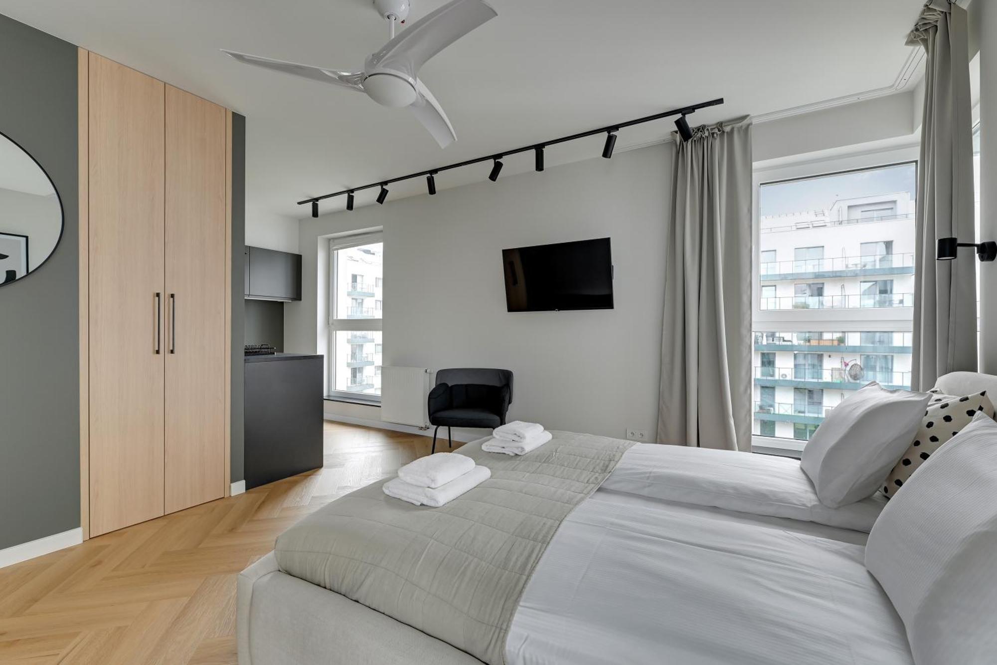 Blue Mandarin Marina Apartman Gdańsk Szoba fotó